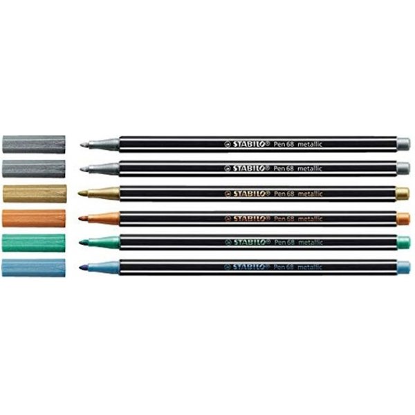 Stylo fibre Pen 68 Étui en métal - paquet de 6 Stylo fibre Pen 68 Étui en métal - paquet de 6