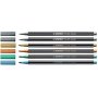 Stylo fibre Pen 68 tui en mtal - paquet de 6