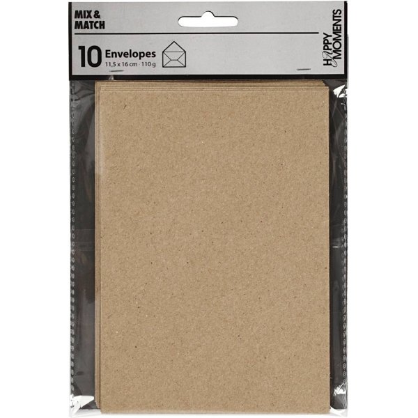 Enveloppe - naturel - 11,5 x 16 cm - 10 pcs Enveloppe - naturel - 11,5 x 16 cm - 10 pcs