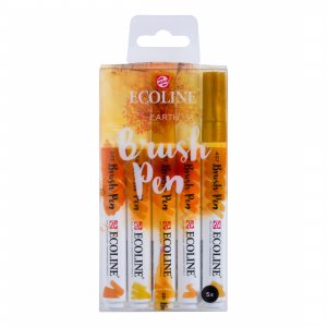 Lot de 5 stylos pinceaux Ecoline - Terre Lot de 5 stylos pinceaux Ecoline - Terre