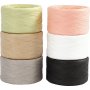 Fil de papier raphia - couleurs mlanges - 6 x 100 m
