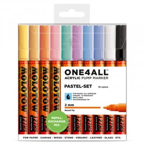 Marqueurs acryliques One4All 2mm 10 stylos - Pastel Marqueurs acryliques One4All 2mm 10 stylos - Pastel