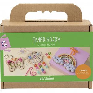 Mini kit de broderie DIY : figurines en bois papillon coquillage couleurs arc-en-ciel Mini kit de broderie DIY : figurines en bois papillon coquillage couleurs arc-en-ciel