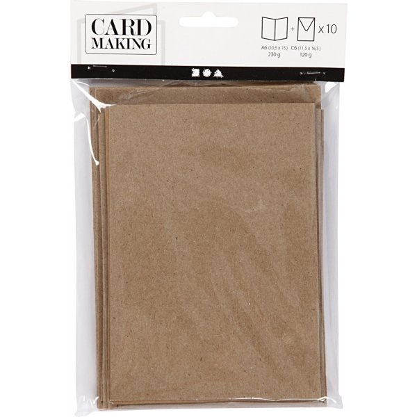 Carte postale avec enveloppe - naturel - 10,5 x 15 cm - 10 pcs Carte postale avec enveloppe - naturel - 10,5 x 15 cm - 10 pcs