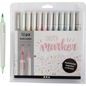 Marqueurs de croquis - couleurs pastel - 12 pcs Marqueurs de croquis - couleurs pastel - 12 pcs