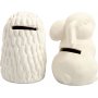 Animal salvateur - blanc - hrisson et livre - 2 pcs