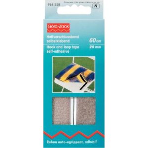Bande Velcro autocollante 20 mm gris 60 cm Bande Velcro autocollante 20 mm gris 60 cm