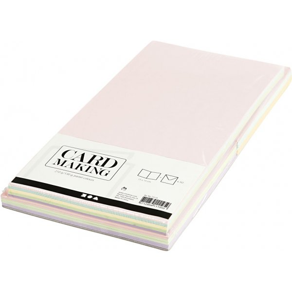 Cartes et enveloppes - couleurs pastel 16 x 16 cm - 50 sets Cartes et enveloppes - couleurs pastel 16 x 16 cm - 50 sets