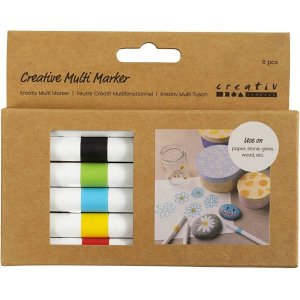 Kreativ Multi Marker, couleurs mélangées, pointe 4 mm, 6 pces Kreativ Multi Marker, couleurs mélangées, pointe 4 mm, 6 pces
