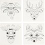 Toile avec impression - blanc - animaux - 4 pcs