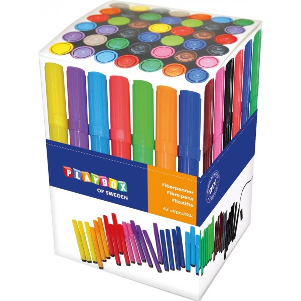 Crayons  fibres paisses - diffrentes couleurs - 42 pcs