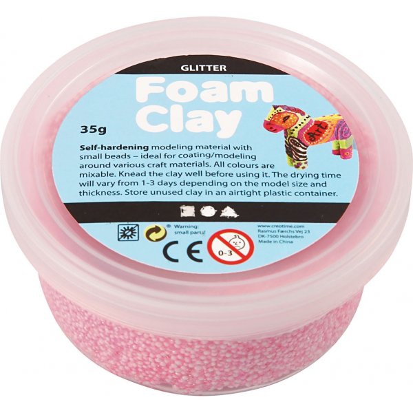 Foam Clay - rouge clair - paillettes - 35 g