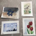 Image client Bloc de carte postale aquarelle