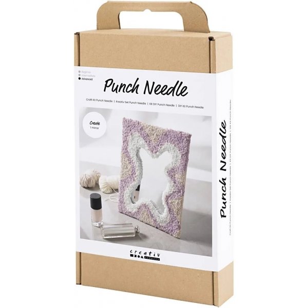 Kit DIY Punch Needle, couleurs pastel, Miroir