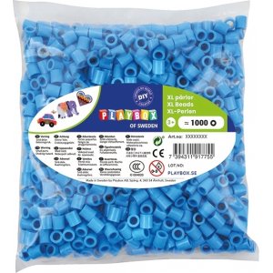 Perles tube XL 1000 pcs bleu Perles tube XL 1000 pcs bleu