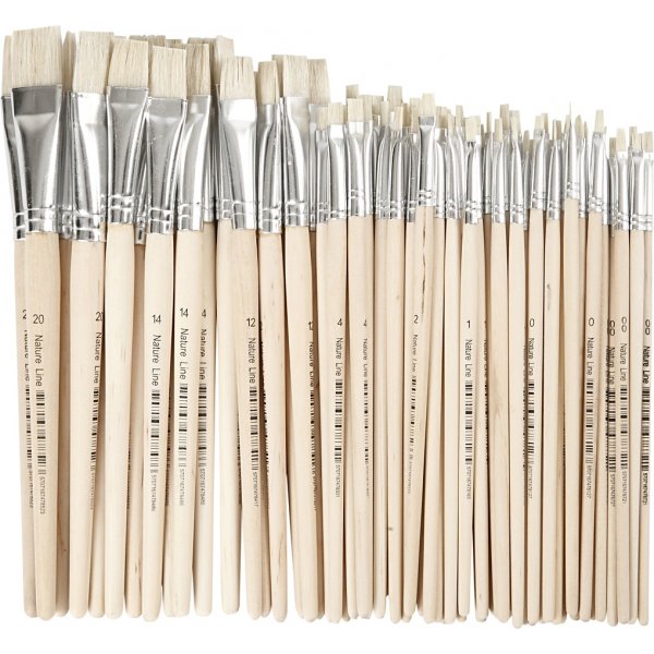 Pinceaux Natur Line - no. 00+0+1+2+4+12+14+20 - assiette - 68 pices