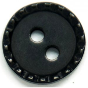 Bouton Rond 2 trous 11 mm 8pcs - Noir strié Bouton Rond 2 trous 11 mm 8pcs - Noir strié
