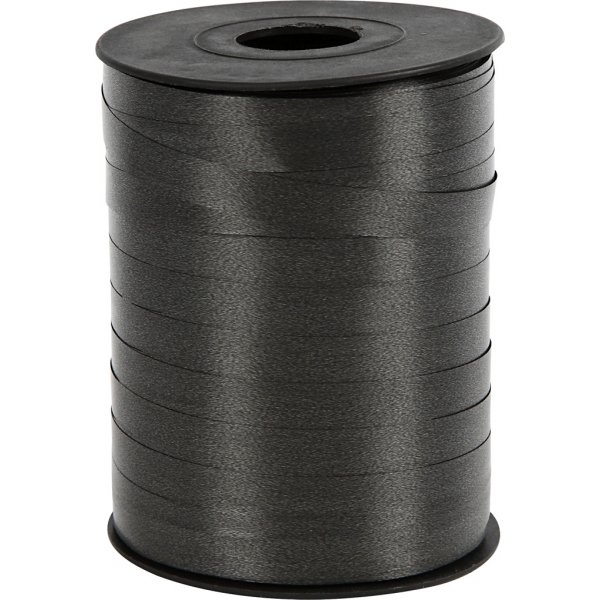 Cordon cadeau - noir - brillant - 250 m