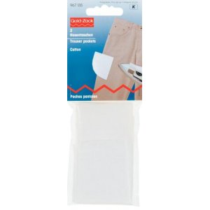 Poches de pantalon coton thermocollant semi-blanc 2 pcs Poches de pantalon coton thermocollant semi-blanc 2 pcs