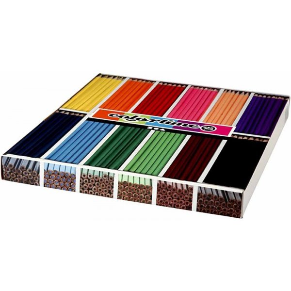 Crayons de couleur Colortime - couleurs mlanges - 12 x 24 pcs