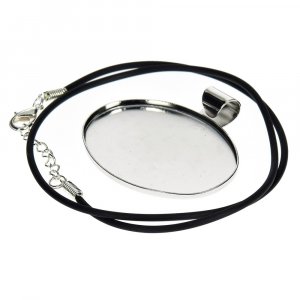 Pendentif pour mosaïque 48 x 37 mm - ov. transvers., bande noire Pendentif pour mosaïque 48 x 37 mm - ov. transvers., bande noire