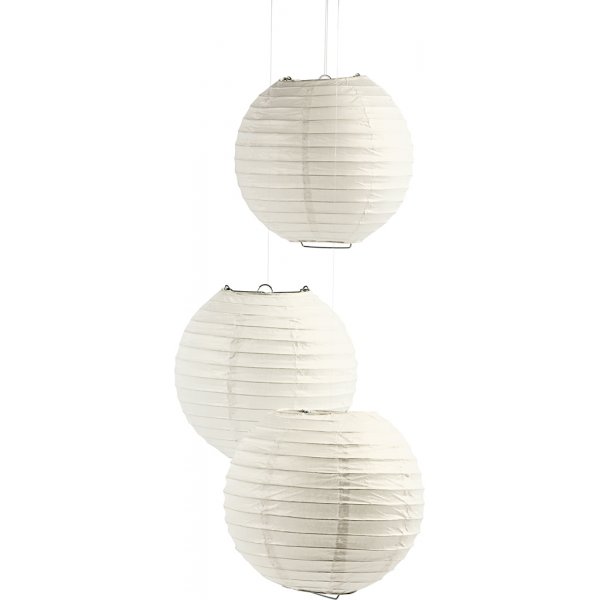 Lampe en papier - Blanc - Ronde - �35 cm