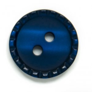 Bouton Rond 2 trous 15 mm 6pcs - Bleu foncé côtelé Bouton Rond 2 trous 15 mm 6pcs - Bleu foncé côtelé