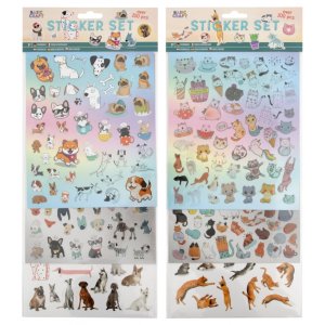 Lot de 100 autocollants chiens ou chats - Al�atoire