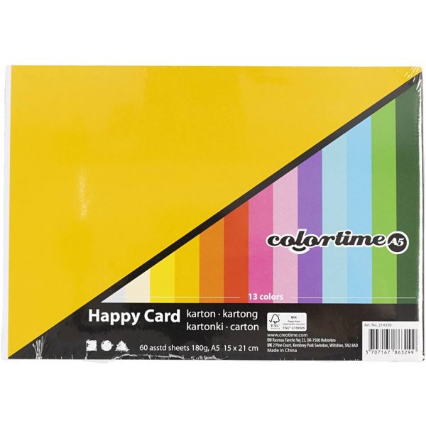 Carton Printemps - couleurs mlanges - A5 - 60 feuilles