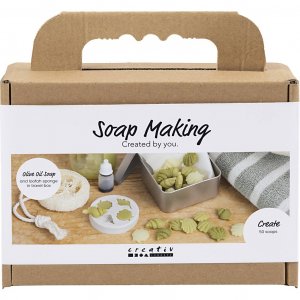 Mini kit de fabrication de savon DIY, savonnette coquillage, luffa, mini savons vert olive Mini kit de fabrication de savon DIY, savonnette coquillage, luffa, mini savons vert olive