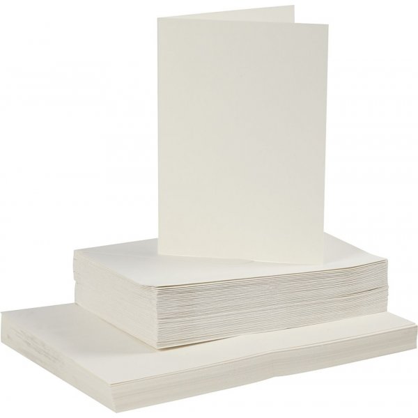 Cartes et enveloppes - blanc cass 11,5 x 16,5 cm - 50 sets