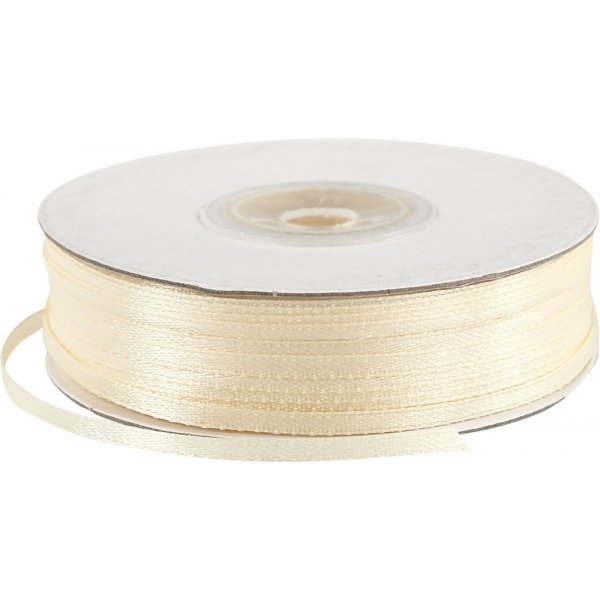 Ruban satin - blanc cassé - B3 mm - 100 m Ruban satin - blanc cassé - B3 mm - 100 m
