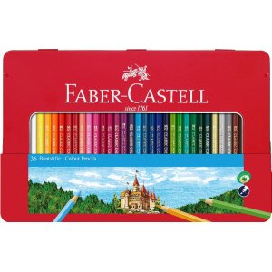 Crayons de couleur Château Hexagonal Étui en métal - 36 couleurs Crayons de couleur Château Hexagonal Étui en métal - 36 couleurs