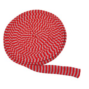 Tissu tricoté tubulaire 3 cm rouge/gris Tissu tricoté tubulaire 3 cm rouge/gris