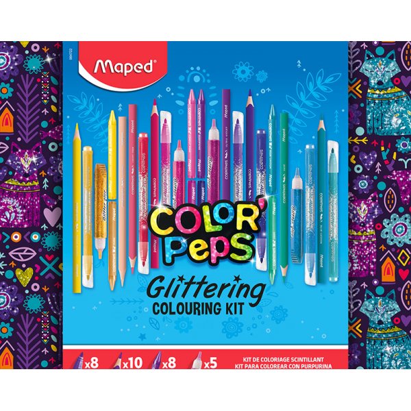 Set de loisirs cratifs - Maped - Trousse de crayons de couleur paillets