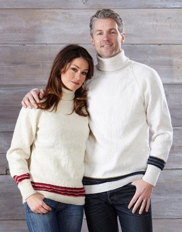 Patron tricot - Pull  rayures, bonnet et charpe