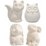 Animal salvateur - blanc - hibou - renard - hrisson - livre - 4 pcs