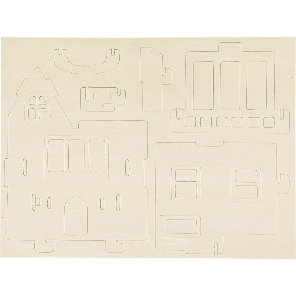 Figurine de chantier 3D - Maison avec balcon