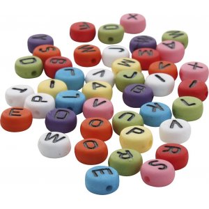 Perles lettres rondes - couleurs mélangées - 25 g Perles lettres rondes - couleurs mélangées - 25 g