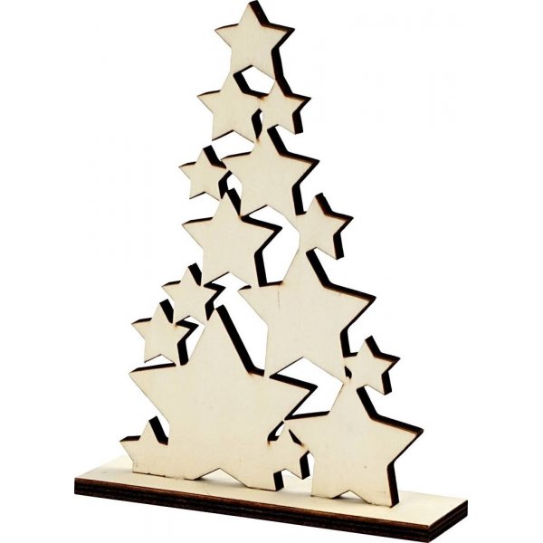 Sapin de Noël aux étoiles - 14,7 x 19,6 cm