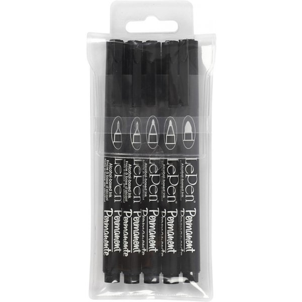 Marqueur permanent - noir - 5 pcs