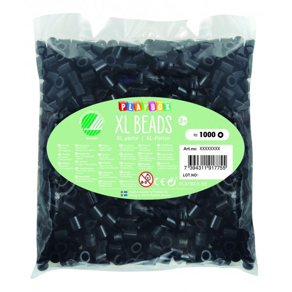 Perles de pipe XL 1000 pcs noires Perles de pipe XL 1000 pcs noires
