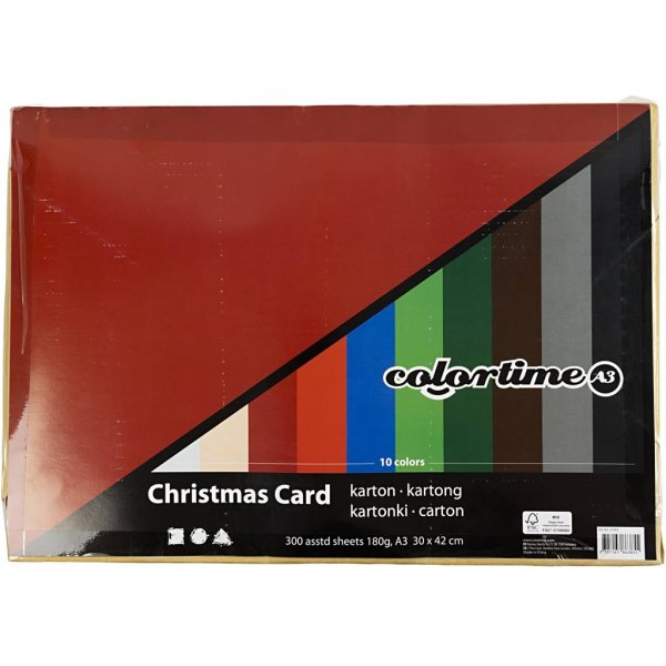 Carton de Nol - couleurs mlanges - A3 - 300 feuilles