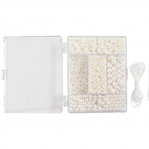 Mélange DIY - Mélange de perles blanches pour colliers et bracelets Mélange DIY - Mélange de perles blanches pour colliers et bracelets
