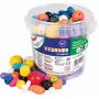 Perles en bois aux couleurs de base du seau - 190 g