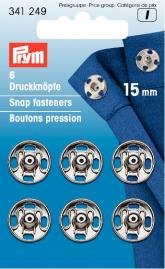 Boutons pression (cousus) en laiton argenté Boutons pression (cousus) en laiton argenté