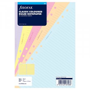 Feuilles de notes pour Filofax Classic - A5 lignées (25 feuilles) Feuilles de notes pour Filofax Classic - A5 lignées (25 feuilles)