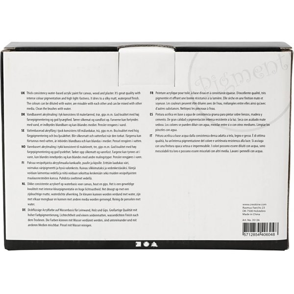 Pigment Art Acrylique - couleurs mlanges - couleurs naturelles - semi-brillant - 5 x 75 ml