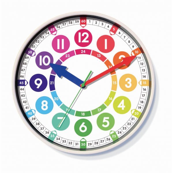 Horloge de concentration multicolore