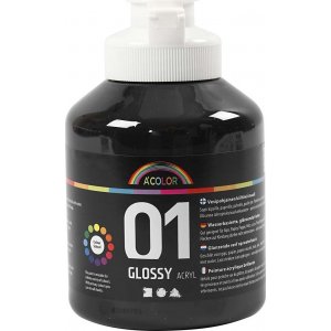 Peinture scolaire - Acrylique - noir - brillante - 500 ml Peinture scolaire - Acrylique - noir - brillante - 500 ml